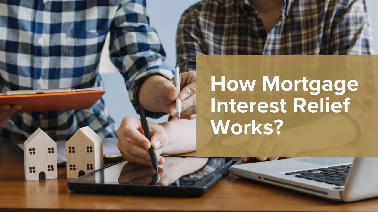 Diagram explaining how the 20% mortgage interest tax credit works for UK landlords